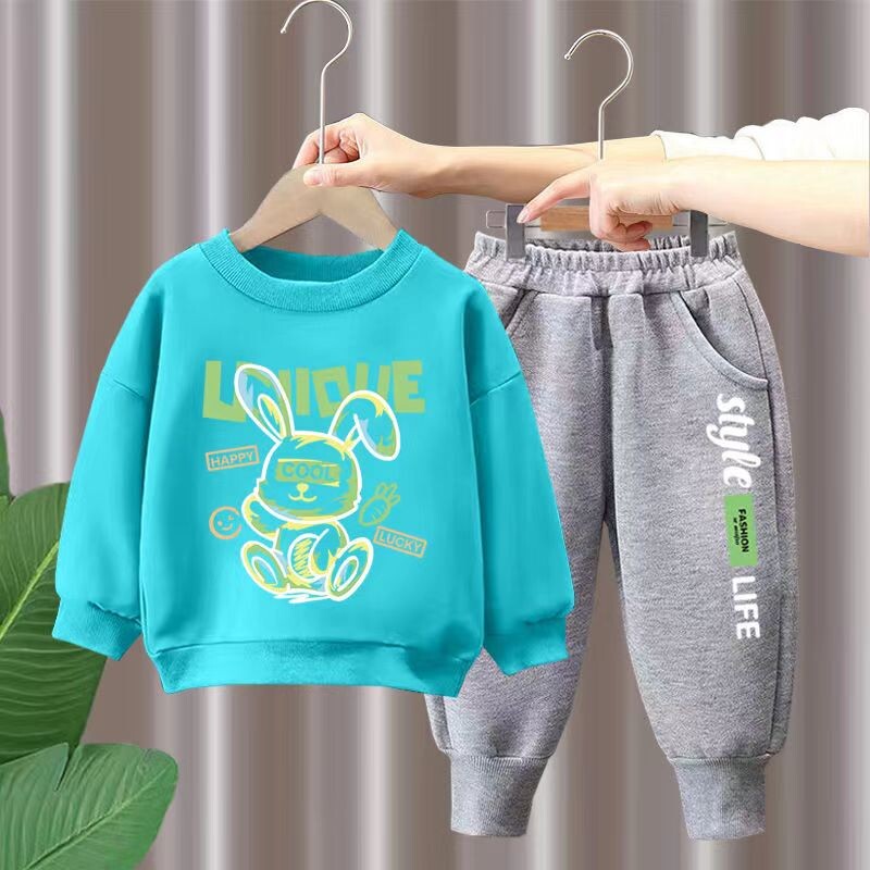 Set de haine de toamnă pentru copii, băieți, fete, desene animate, iepure, hanorace, pulover, top și pantaloni, ținute pentru bebeluși, treninguri