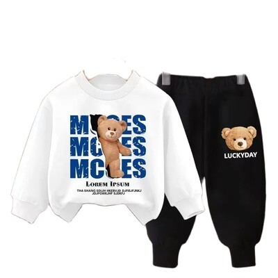 Set de haine de toamnă pentru bebeluși băieți, hanorace imprimate cu desene animate, pulover, top și pantaloni, 2 buc, costum pentru copii, fete, trening la modă