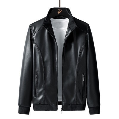 Tendință de primăvară, toamnă, pentru bărbați, cu guler de baseball, jachetă de piele pentru motociclist, jachetă pentru tineret, cardigan, lejer, 8XL 7XL