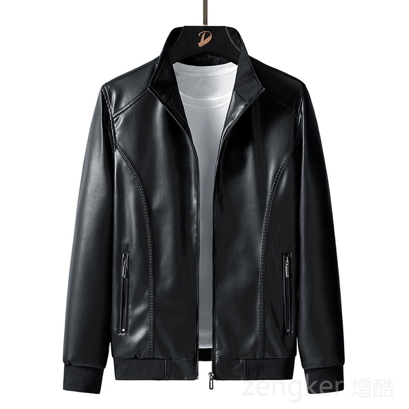 Tendință de primăvară, toamnă, pentru bărbați, cu guler de baseball, jachetă de piele pentru motociclist, jachetă pentru tineret, cardigan, lejer, 8XL 7XL