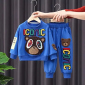 Set de haine de toamnă pentru fetiță, copil băiat, modă, desene animate, hanorace, pulover și pantaloni, jos, costum 2 buc., trening cu mânecă lungă pentru copii