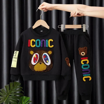 Set de haine de toamnă pentru fetiță, copil băiat, modă, desene animate, hanorace, pulover și pantaloni, jos, costum 2 buc., trening cu mânecă lungă pentru copii