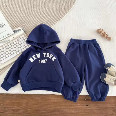 Jesen Dječje majice s kapuljačom za dječake Komplet odjeće Modne majice za djevojčice Pulover Top i hlače Odijelo od 2 komada Dječja trenirka s printom slova