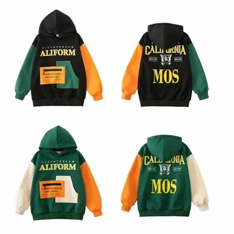 Set de haine de toamnă pentru copii, băieți, hanorace, fete, hanorace imprimate cu litere, top și pantaloni, costum 2 piese, trening mozaic pentru copii