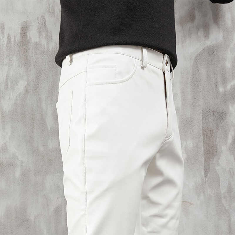 Pantaloni din piele pentru bărbați, cu croiala skinny, pantaloni elastici, din piele PU, pentru club de noapte, pentru petreceri și dans, subțiri