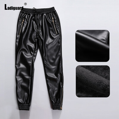 Ladiguard veće veličine muške pu kožne hlače muške jesenske modne motociklističke hlače seksi donji dio od umjetne kože muška ulična Homme 3XL