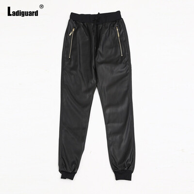 Ladiguard veće veličine muške pu kožne hlače muške jesenske modne motociklističke hlače seksi donji dio od umjetne kože muška ulična Homme 3XL