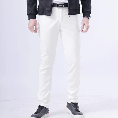 Fashion Pu Δερμάτινο Παντελόνι Party & Dance Παντελόνι Λεπτό Ανοιξιάτικο Καλοκαιρινό Slim Pantalones Dress Up Ανδρικό δερμάτινο παντελόνι Skinny Fit Elastic