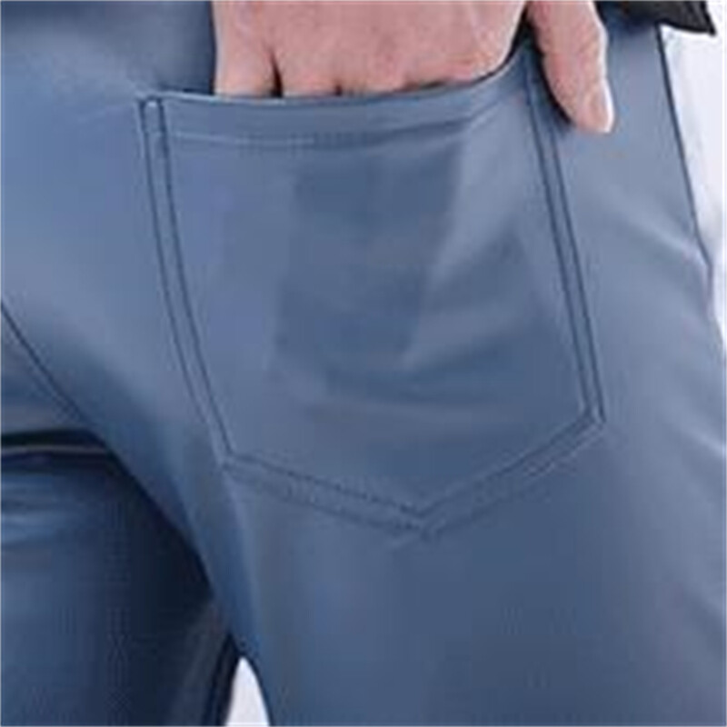 Fashion Pu Δερμάτινο Παντελόνι Party & Dance Παντελόνι Λεπτό Ανοιξιάτικο Καλοκαιρινό Slim Pantalones Dress Up Ανδρικό δερμάτινο παντελόνι Skinny Fit Elastic