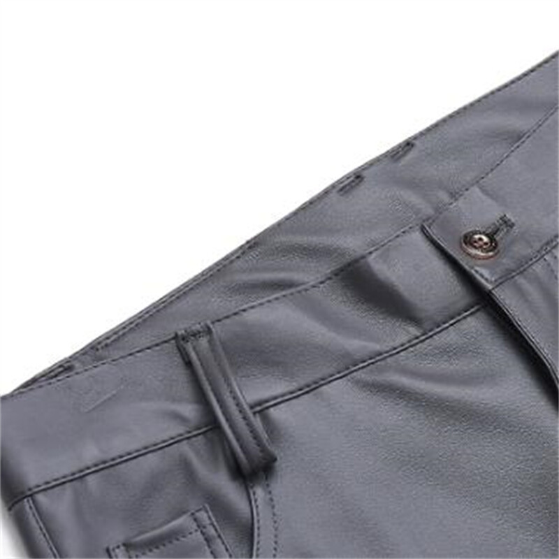 Fashion Pu Δερμάτινο Παντελόνι Party & Dance Παντελόνι Λεπτό Ανοιξιάτικο Καλοκαιρινό Slim Pantalones Dress Up Ανδρικό δερμάτινο παντελόνι Skinny Fit Elastic