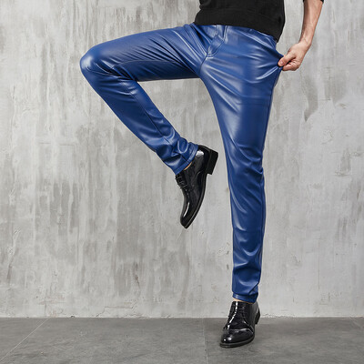 Ανδρικά δερμάτινα παντελόνια Skinny Fit Stretch Fashion PU Δερμάτινα παντελόνια Party & Dance Παντελόνια Λεπτά Streetwear