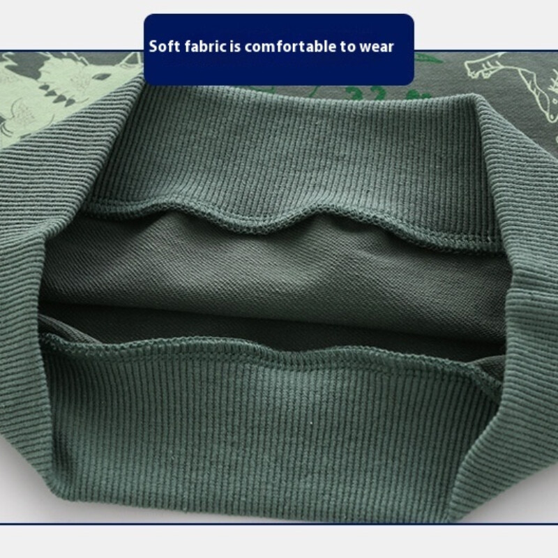 Dječački ležerni set majica s uzorkom dinosaura Proljeće/jesen Elegantna majica s majicama i hlače za trčanje, dvodijelna odjeća za djecu 2-7 godina