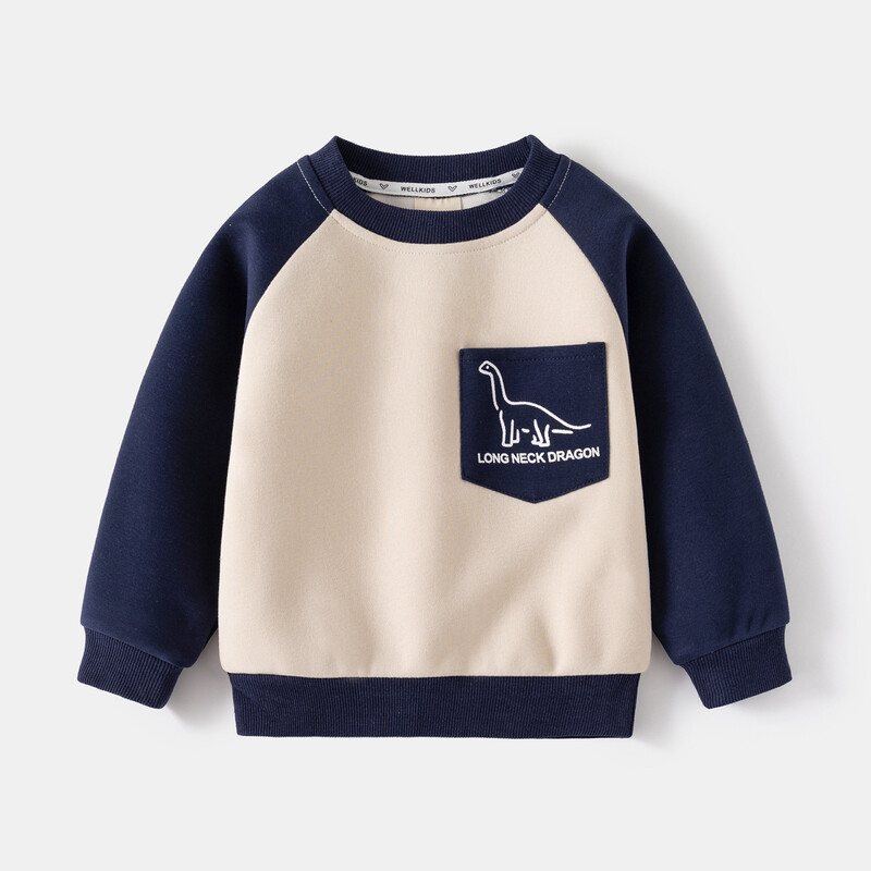 Novi proljetni jesenski dječji komplet odjeće za dječake Pamučne majice s otisnutim crtanim dinosuarima + jogger hlače Trenirke Patchwork Dječja odjeća