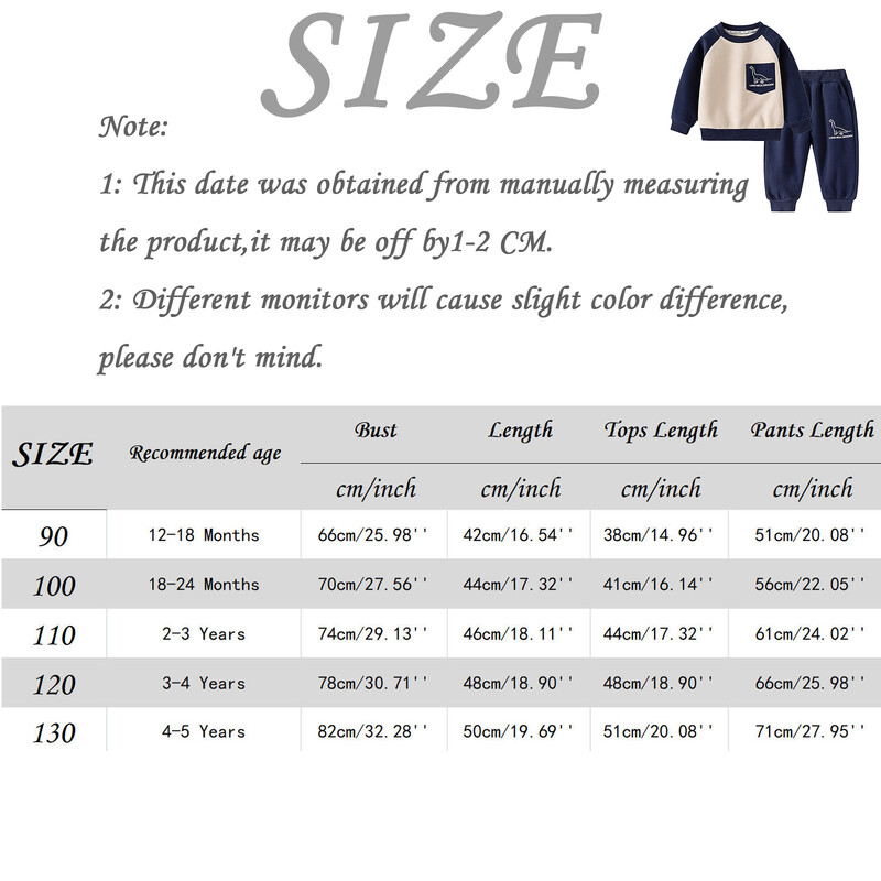 Novi proljetni jesenski dječji komplet odjeće za dječake Pamučne majice s otisnutim crtanim dinosuarima + jogger hlače Trenirke Patchwork Dječja odjeća
