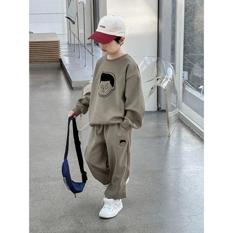 Proljeće Jesen Modno odijelo za dječake Dukserica dugih rukava Ležerne hlače Dječji sportski 2-dijelni set Ženski
