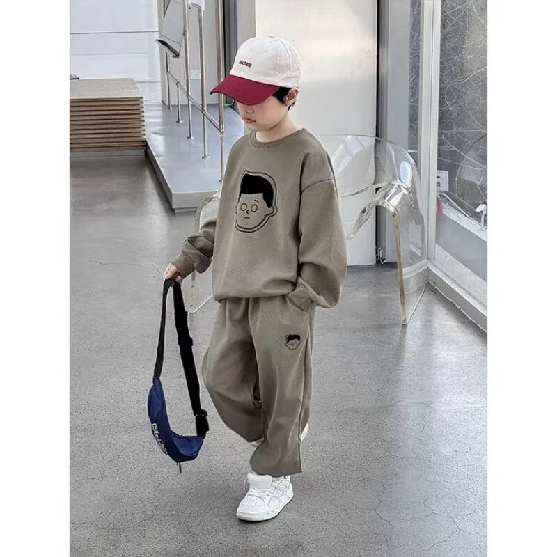 Proljeće Jesen Modno odijelo za dječake Dukserica dugih rukava Ležerne hlače Dječji sportski 2-dijelni set Ženski