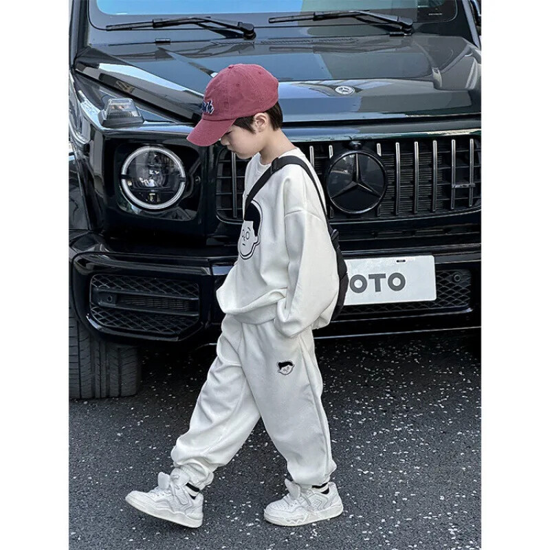 Proljeće Jesen Modno odijelo za dječake Dukserica dugih rukava Ležerne hlače Dječji sportski 2-dijelni set Ženski