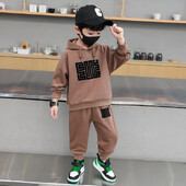 Proljeće jesen, dječji komplet odjeće za dječake, modni set majica s kapuljačom za dječake, tinejdžeri, majica s kapuljačom + hlače, 2 komada odjeće, studentska odjeća, sportsko odijelo