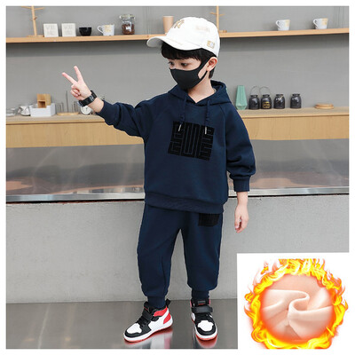 Proljeće jesen, dječji komplet odjeće za dječake, modni set majica s kapuljačom za dječake, tinejdžeri, majica s kapuljačom + hlače, 2 komada odjeće, studentska odjeća, sportsko odijelo