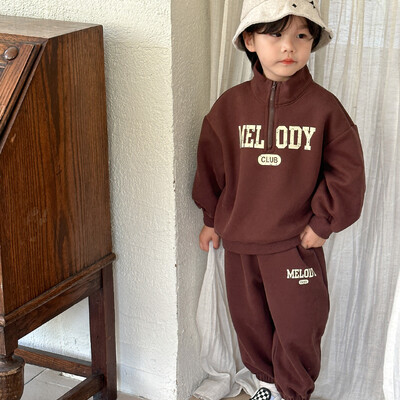 4002 Slova Odjevni set za djecu Jesenski sportski korejski stil Top pulover i hlače 9 godina Novi dječji setovi