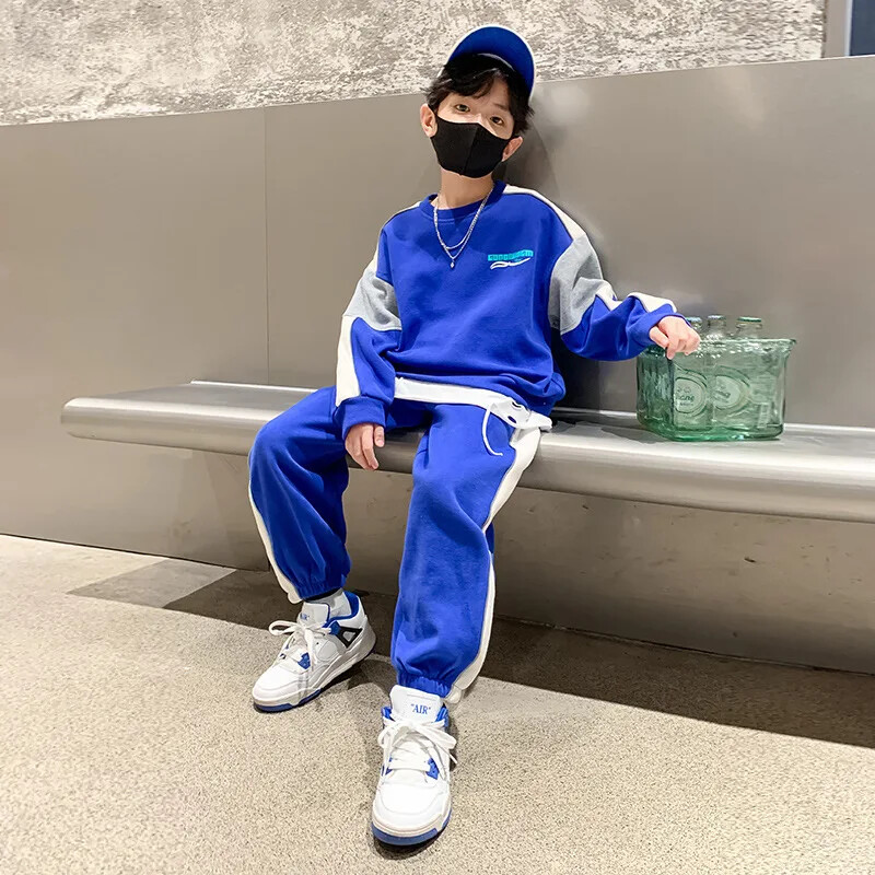 Băieți, primăvară, toamnă, costum 2 piese, hanorac, stil sportiv, haine la modă, colecția 2024, ținută pentru copii