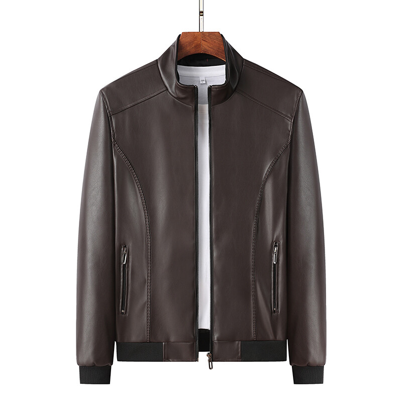 Ανδρικό φθινοπωρινό δερμάτινο μπουφάν ποδηλάτου μοτοσικλέτας Δερμάτινο μπουφάν μόδας Rider Zip Jacket Casual Street Windbreaker 8XL