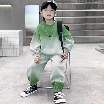 Trendovska gornja odjeća za dječake, jesen-zima, trenirka u boji, ležerni, elegantni dječji komplet, zimsko odijelo za srednje do velike dječake