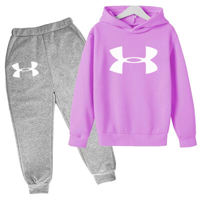 Bērnu apģērbs Burvīgs alfabēta apdruka Zēnu mētelis, meiteņu kapucis, toddler, džemperis + bikses, 2P sporta 3-12 g. skaistumkopšanas meiteņu ikdienas komplekts