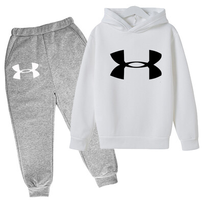 Bērnu apģērbs Burvīgs alfabēta apdruka Zēnu mētelis, meiteņu kapucis, toddler, džemperis + bikses, 2P sporta 3-12 g. skaistumkopšanas meiteņu ikdienas komplekts