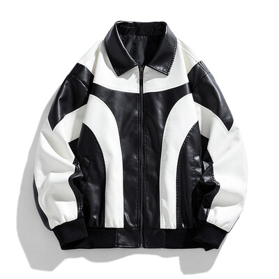 Meeste nahkjakk Sügistalvine PU-jope Vintage õhukesed rattamantlid Meeste motojoped Mantlid vabaaja tänavarõivad Hip Hop Top