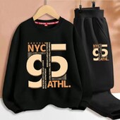 Jesenski komplet odjeće za djevojčice i dječake, dječja sportska majica s ispisom slova i donji dio 2-dijelnog odijela, dječja trenirka