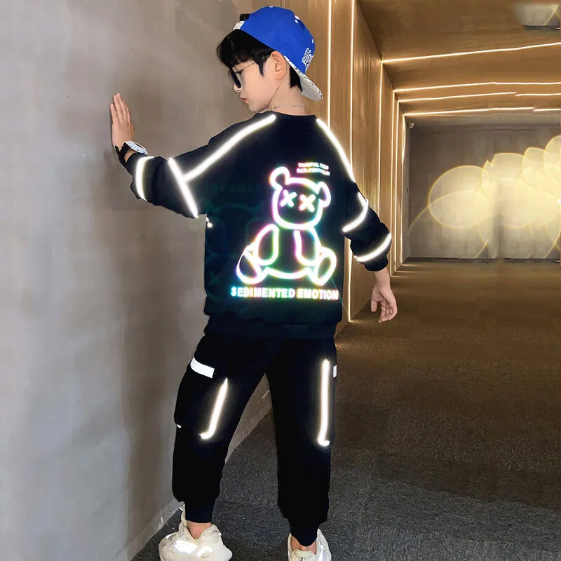 Proljetni set majica s kapuljačom za dječake 2024. novo dječje proljeće sportski proljeće i jesen veliki dečki proljeće trend dječje odjeće