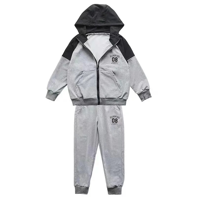 Dječaci Proljeće Jesen Jakna Ležerna sportska odjeća 2-dijelni set Flis podstavljeno Zimsko odijelo za djecu Modna odjeća u korejskom stilu