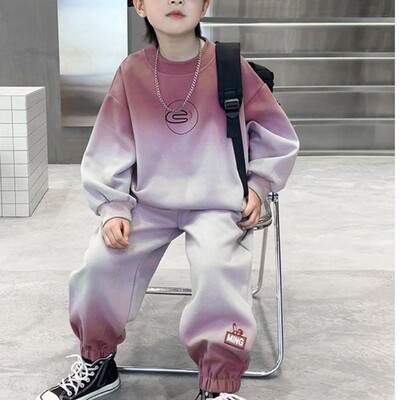 Set de haine de toamnă pentru adolescenți pentru copii, fete, tricouri și pantaloni cu degrade, costum 2 piese pentru copii, de sus, de jos, ținute la modă, trening