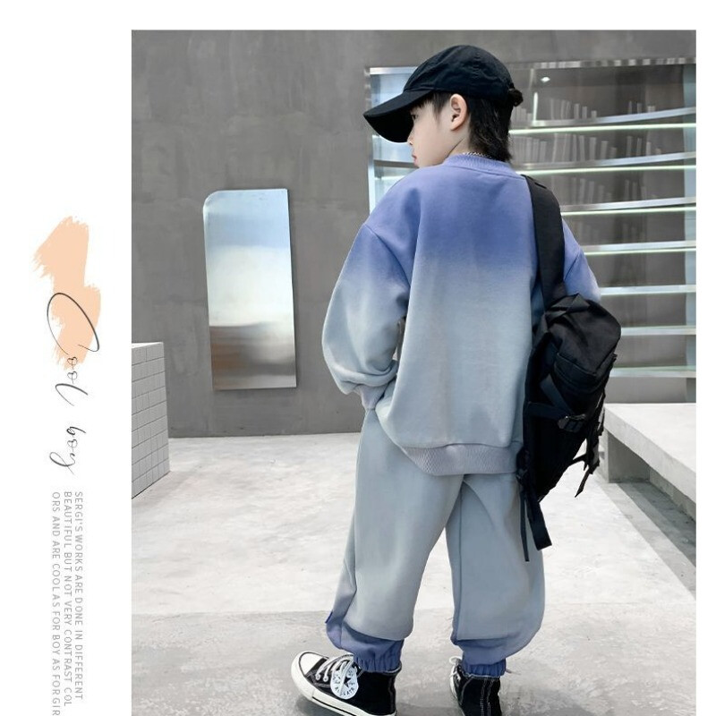 Set de haine de toamnă pentru adolescenți pentru copii, fete, tricouri și pantaloni cu degrade, costum 2 piese pentru copii, de sus, de jos, ținute la modă, trening