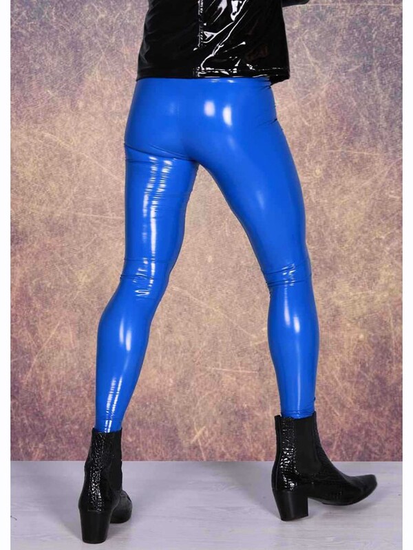 Wet Look PVC Legingi Spīdīgi PU Ādas Džinsi Zīmulis Bikses Vīrieši Hot Convex Pouch Punk Motociklu Bikses Zeķubikses Pantalon Clubwear