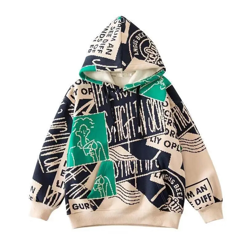 Dječaci Jesen/zima 2024. Nova zadebljana majica s kapuljačom Elegantna trendi srednje do velika dječja zimska jakna s podstavom od flisa