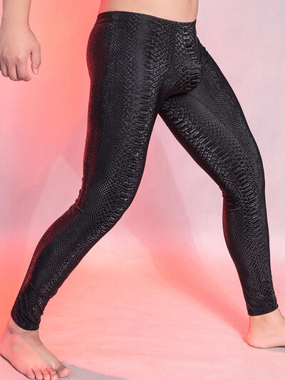 Seksi hlače za noćni klub Scenska odjeća Hlače od umjetne kože leopard oblika Hlače s izbočenom torbicom Muška odjeća Hulahopke Novo sada u modi