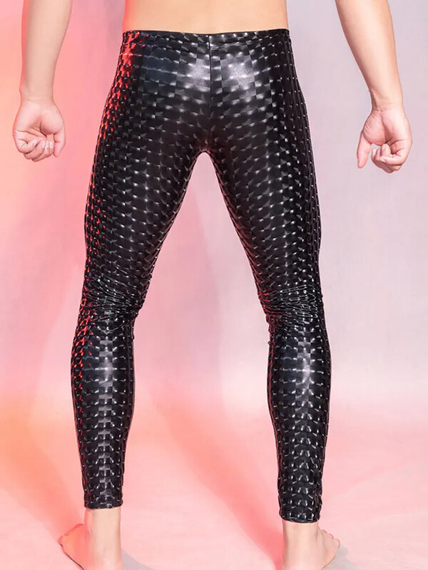 Seksi hlače za noćni klub Scenska odjeća Hlače od umjetne kože leopard oblika Hlače s izbočenom torbicom Muška odjeća Hulahopke Novo sada u modi