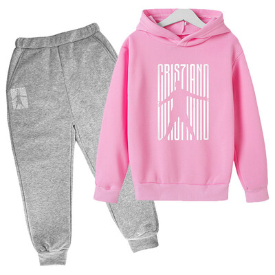 10. numura sporta apdrukas komplekti mazuļiem, meiteņu drēbēm, zēniem, bērnu komplektiem, ikdienas apģērbiem meitenēm, modes 2 gab. kapuci + sporta bikses