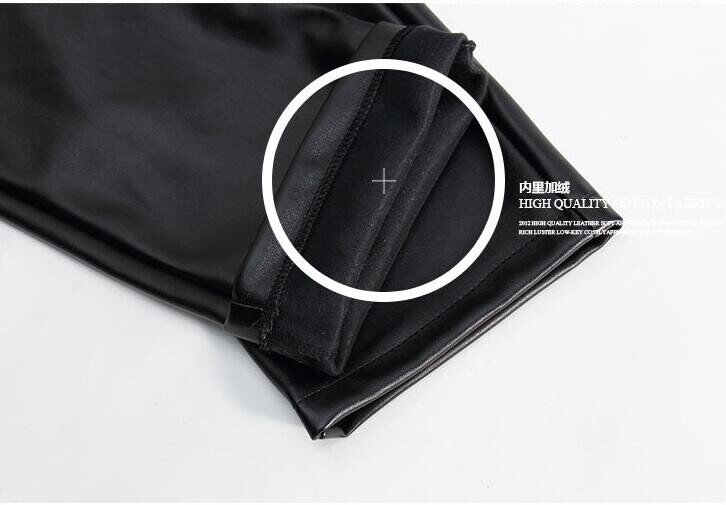 #2220 Pantaloni slăbiți din piele artificială alb/roșu/albastru/negru pentru bărbați Pantaloni de jogging subțiri din piele PU colanți motocicliști Pantaloni de mărime mare