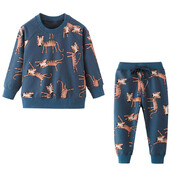 Little maven Boys Fashion 2gab Bērnu apģērbu komplekts Animal Tiger Print Zēnu sporta krekli Bikses Apģērbs Rudens komplekts bērniem Komplekti