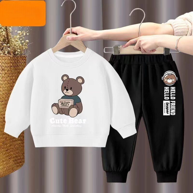 Rudens rūbų rinkinys vaikiškam astronautui marginti megztiniai megztiniai ir kelnės 2vnt Kostiumas Vaikams Mergaičių madingi sportiniai kostiumai