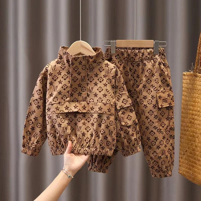 Set de îmbrăcăminte pentru băiat, iarnă, toamnă, ocazional, modă, desene animate, haină activă + pantaloni, copii, bebeluși, copii mici, băieți