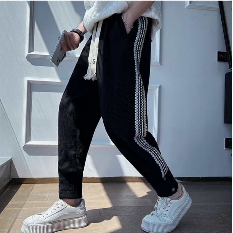 Pantaloni de trening pentru bărbați, hip-hop, largi, Y2k, pentru bărbați, articole noi, în stil coreean, subțiri, pantaloni casual vintage