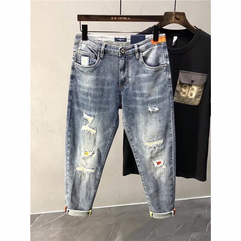 Kvaliteetsed Korea stiilis riided Kpop teksad Meeste Luksuslikud Uued Slim Fit Denim Teksad Vabaaja poiss-sõbra pliiatsipüksid Klassikalised teksad