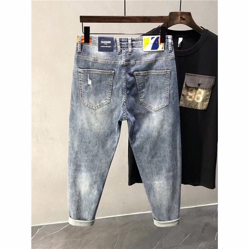 Kvaliteetsed Korea stiilis riided Kpop teksad Meeste Luksuslikud Uued Slim Fit Denim Teksad Vabaaja poiss-sõbra pliiatsipüksid Klassikalised teksad