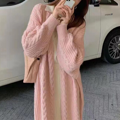 Proljeće 2024. Novi ženski pulover Kardigani Pletene jakne Korejski široki preveliki dugi rukavi Elegantni slatki ležerni kaputi Osnove