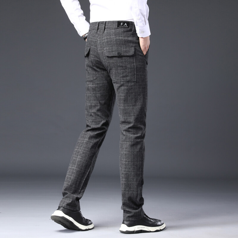 2022. aasta kevad ja sügis, uus klassikaline meeste vabaaja püksid, ärimood, must sinine, elastsed tavalised püksid, meeste püksid