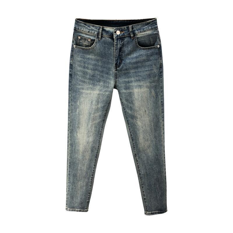Noul 2024, stilat, prieten, spălat vintage, blugi casual pentru bărbați, pantaloni slim cu creion, pantaloni din denim pentru blugi de cowboy de primăvară, toamnă